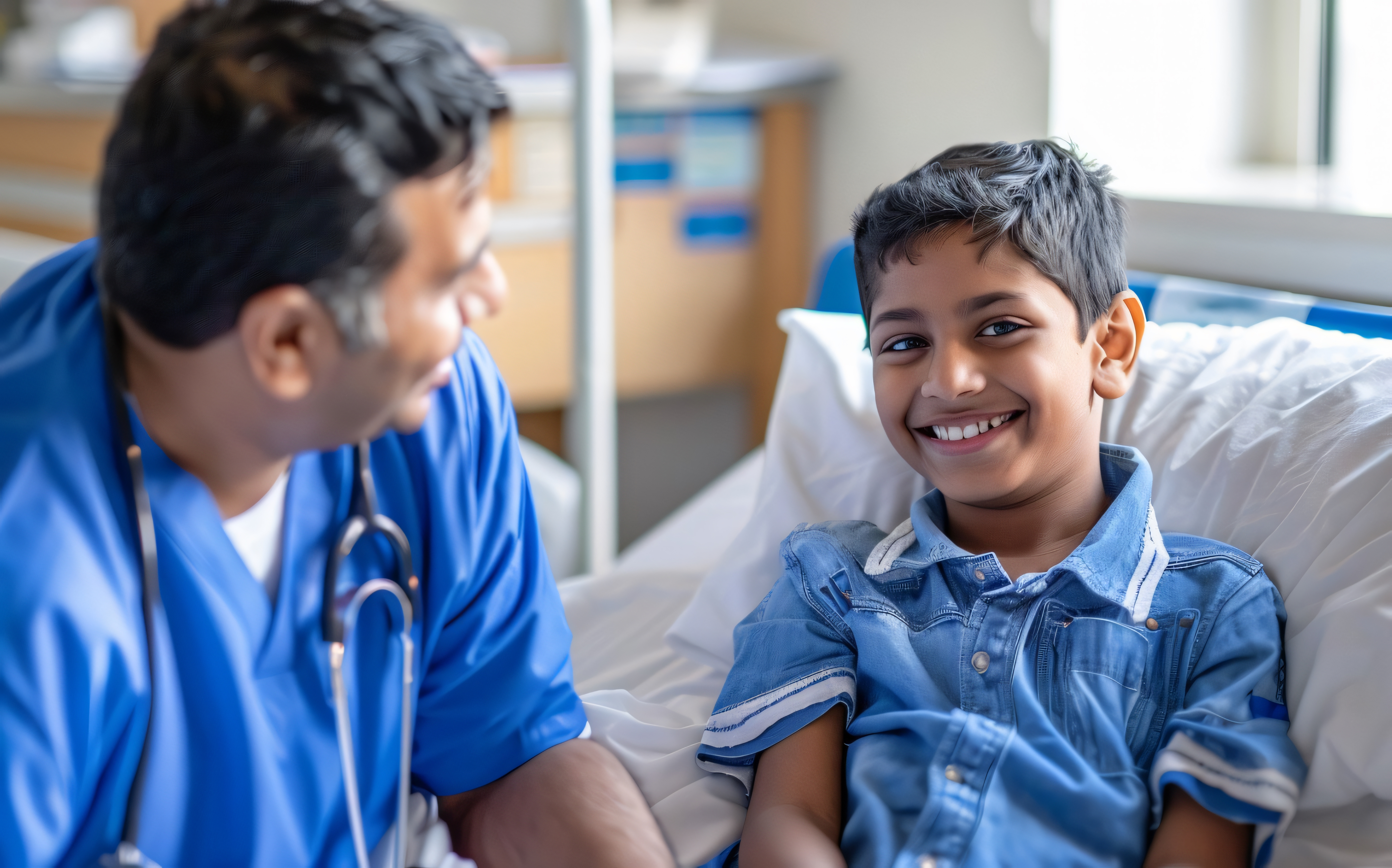 Male pediatrician working